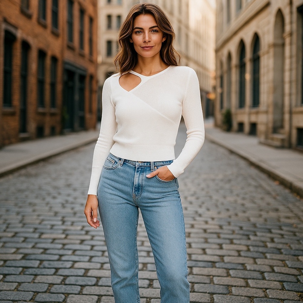 NWT Steve Madden Women’s Cut Out Cropped Sweater